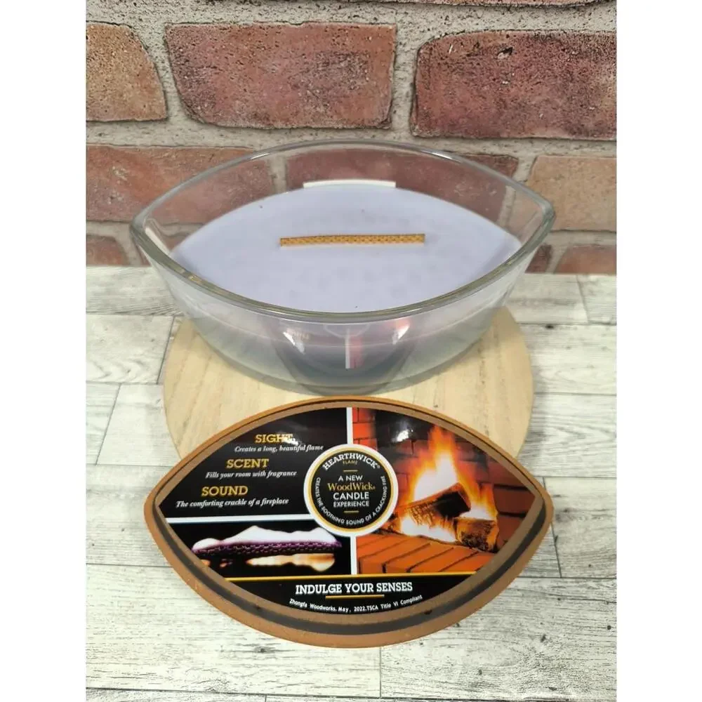 Wood Wick Trilogy Calming Retreat Ellipse Crackling Fire Candle Jar 16oz New
